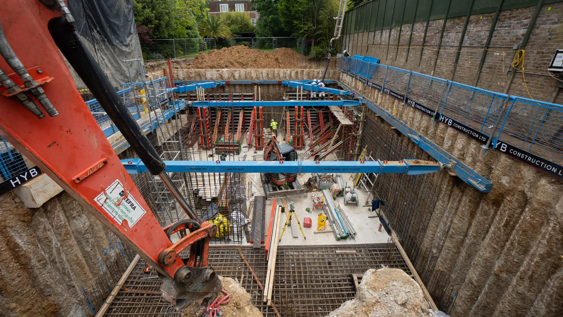 Deep basement excavation at Holland Park, Kensington