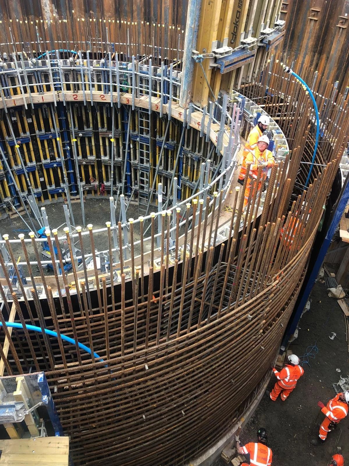 Reinforcement fixed to the HS2 ventilation shaft