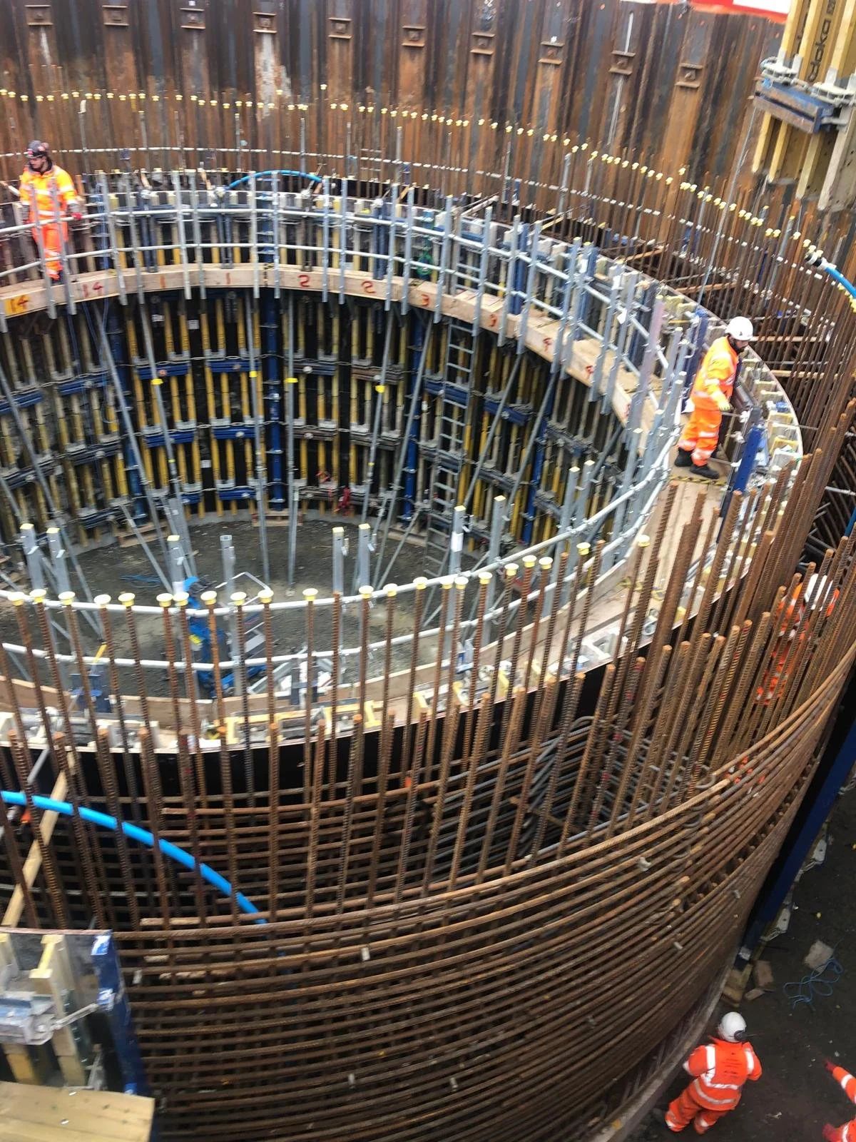Shaft reinforcement in progress