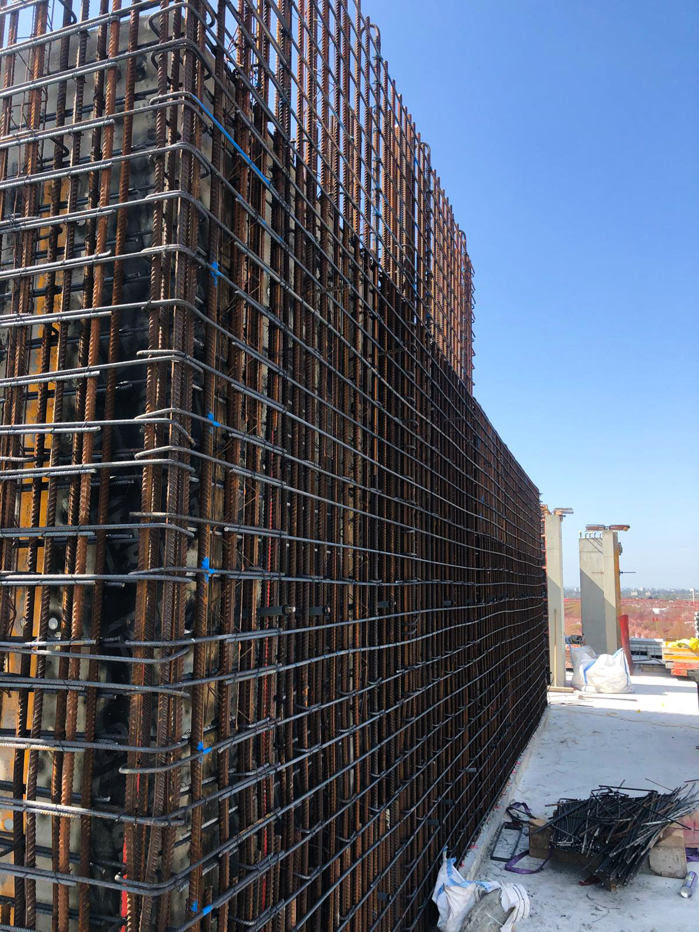 Aerial view of slab reinforcement and formwork at Royal Exchange